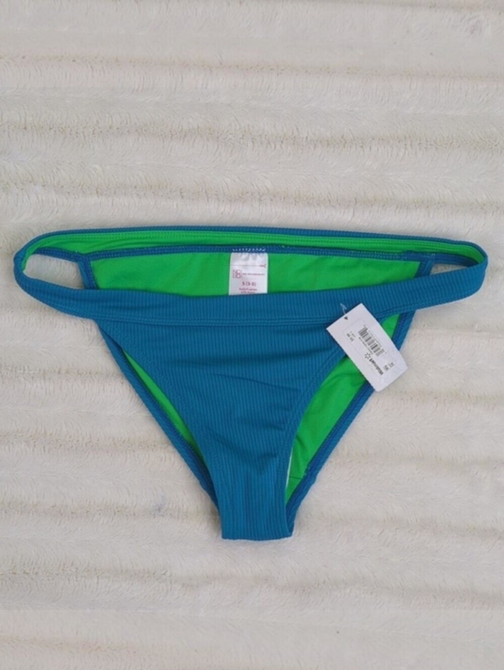 Ribbed Teal Bikini Bottom